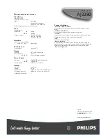 Preview for 2 page of Philips AJ3280 - annexe 2 Specifications