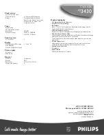 Preview for 2 page of Philips AJ3430/00 Specifications