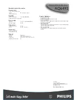 Preview for 2 page of Philips AQ6492/00 Specification Sheet