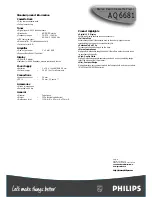 Preview for 2 page of Philips AQ6681/11 Specification Sheet