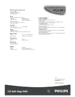 Preview for 2 page of Philips AQ6681 Specifications