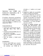 Preview for 6 page of Philips AUTOMATIC 3 INPUTS-1 OUTPUT HDMI SWITCHER SWV6813 User Manual