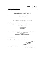 Philips Avenger SAA7785 Declaration Of Conformity preview