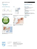 Предварительный просмотр 2 страницы Philips Avent SCF680/04 Specifications