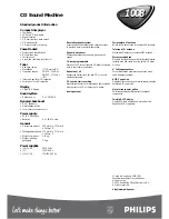 Preview for 2 page of Philips AZ 1012 Specifications