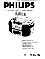 Philips AZ 1110 Instructions For Use Manual preview