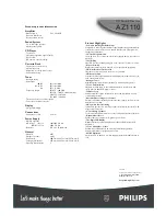 Preview for 2 page of Philips AZ 1110 Specifications