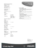 Preview for 2 page of Philips AZ 1145 Specifications