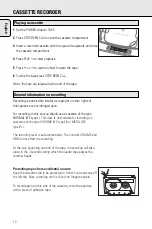 Предварительный просмотр 12 страницы Philips AZ 1203 User Manual