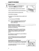 Preview for 12 page of Philips AZ 1402 Instructions For Use Manual