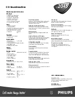 Preview for 2 page of Philips AZ 2045 Specifications