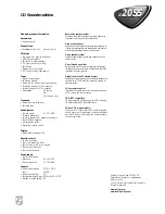 Preview for 2 page of Philips AZ-2055 Product Information