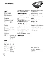 Preview for 2 page of Philips AZ-2055 Specifications