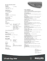 Preview for 2 page of Philips AZ 2710 Specifications