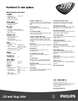 Preview for 2 page of Philips AZ 2770 Specifications