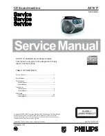 Предварительный просмотр 1 страницы Philips AZ1017 Service Manual