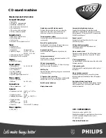 Preview for 2 page of Philips AZ1065 Specifications