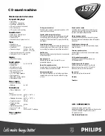 Preview for 2 page of Philips AZ1574 Specifications