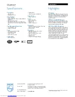 Preview for 2 page of Philips AZ1836B Specification Sheet