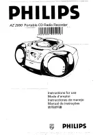 Preview for 1 page of Philips AZ2000 Instructions For Use Manual