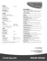 Preview for 2 page of Philips AZ2750 Specifications