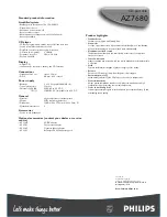 Preview for 2 page of Philips AZ7680 Specifications