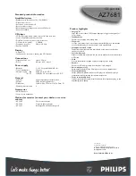 Preview for 4 page of Philips AZ7680 Specifications