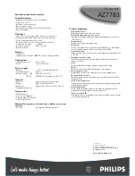 Preview for 2 page of Philips AZ7783 Specifications