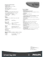 Preview for 2 page of Philips AZ7795 Specifications