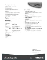 Preview for 8 page of Philips AZ7795 Specifications