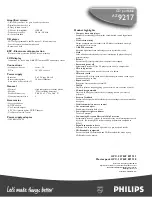 Preview for 2 page of Philips AZ9217 Specifications