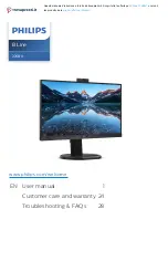 Предварительный просмотр 1 страницы Philips B Line 276B9H User Manual