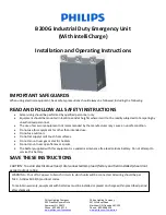 Preview for 1 page of Philips B200G Installation And Operating Instructions Manual