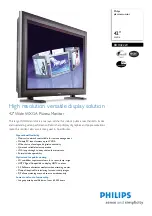 Предварительный просмотр 1 страницы Philips BDH4222V Specifications