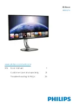 Предварительный просмотр 1 страницы Philips BDM3470FP/01 Manual