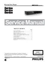 Preview for 1 page of Philips BDP2500 Service Manual