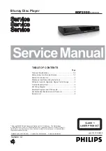 Philips BDP2500 Service Manual предпросмотр