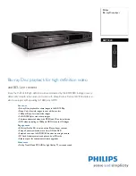 Preview for 1 page of Philips BDP3020 Specifications