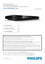 Philips BDP3406 User Manual preview