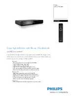 Preview for 1 page of Philips BDP5005 Specification Sheet