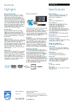 Preview for 2 page of Philips BDP5005 Specifications