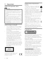 Предварительный просмотр 6 страницы Philips BDP7500 MK II User Manual