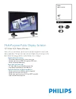 Предварительный просмотр 1 страницы Philips BDS4241V Specification Sheet