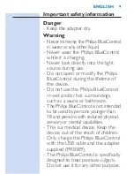 Preview for 9 page of Philips BlueControl PSD1211 User Manual