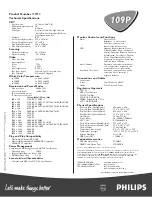 Preview for 2 page of Philips Brilliance 109P Specifications