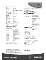 Preview for 2 page of Philips Brilliance 109P10 Specification Sheet