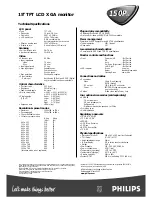 Предварительный просмотр 2 страницы Philips Brilliance 150P2E Specification Sheet