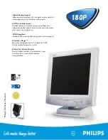 Предварительный просмотр 1 страницы Philips Brilliance 180P Specification Sheet