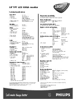 Preview for 2 page of Philips Brilliance 180P2G Specification Sheet