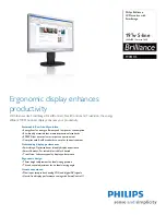 Предварительный просмотр 1 страницы Philips Brilliance 190S1CS Specifications